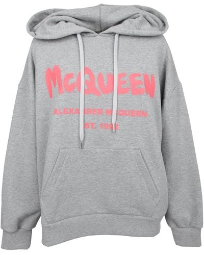 Alexander McQueen Logo-print Hoodie - Gray