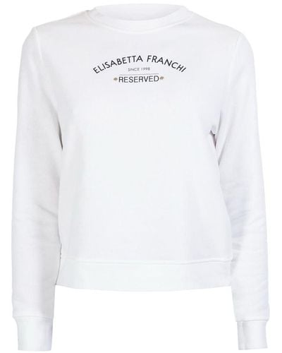 Elisabetta Franchi Sweatshirt With Writing - White