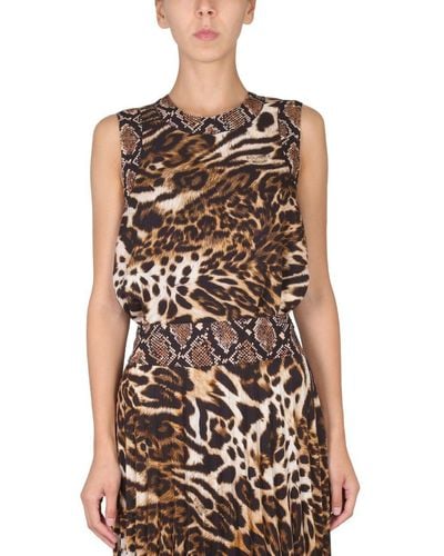 Boutique Moschino Animal Print Top - Brown