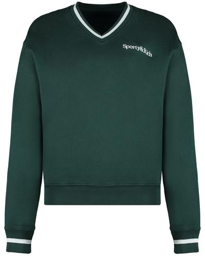 Sporty & Rich Cotton Sweatshirt - Green