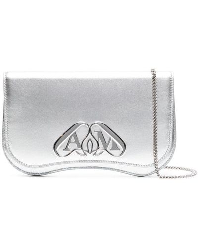 Alexander McQueen Seal Leather Mini Bag - White