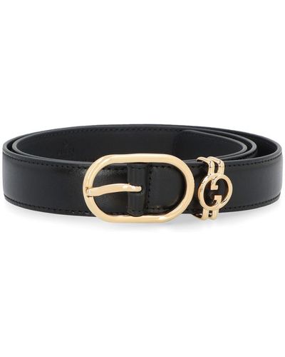 Gucci Leather Belt With Metal Buckle - Black