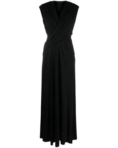 Alberta Ferretti V-neck Maxi Dress - Black
