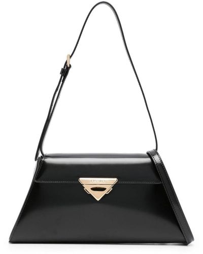 Shop PRADA Chain Leather Elegant Style Logo Shoulder Bags by winwinco