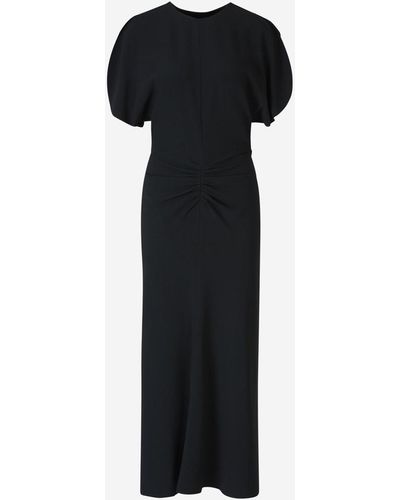 Victoria Beckham Gathered Midi Dress - Black