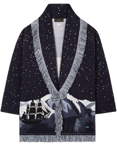 Alanui In The Middle Of Nowhere Jacquard Cardigan - Blue