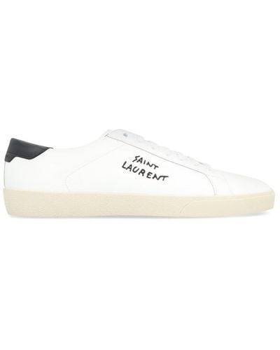 Saint Laurent Men Sl06 Signature Low Top Trainers - White