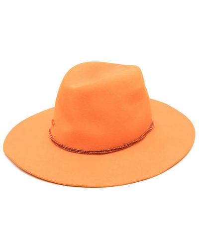 Borsalino Alessandria Fur Felt Fedora Hat - Orange