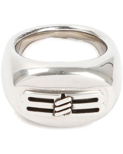 Balenciaga Bb Icon Signet Ring Jewelry - White