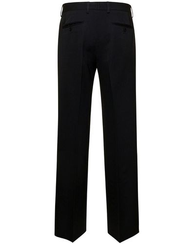 Dolce & Gabbana Straight Pants With Welt Pockets - Black