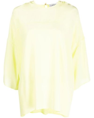 Lanvin Draped Silk Blouse - Yellow