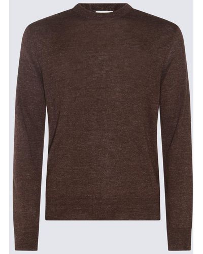 Altea Linen-Wool Blend Sweater - Brown