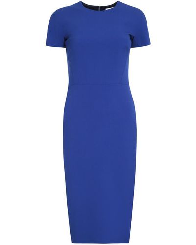 Victoria Beckham Wool-Blend Dress - Blue