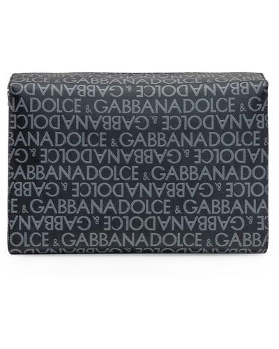 Dolce & Gabbana Jacquard Shoulder Bag - Grey