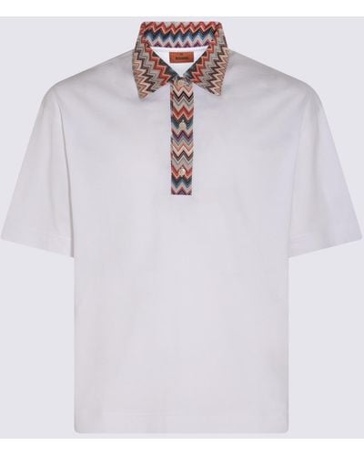 Missoni White And Multicolor Cotton Polo Shirt