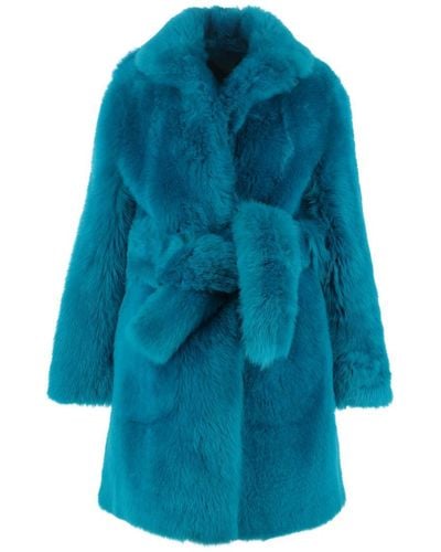 Bottega Veneta Lamb Fur Coat - Blue