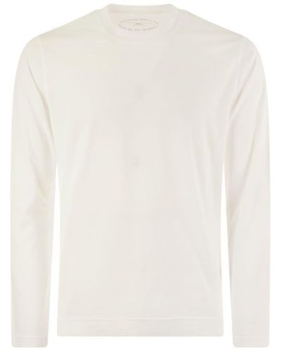 Fedeli Extreme Long-Sleeved Giza Cotton T-Shirt - White