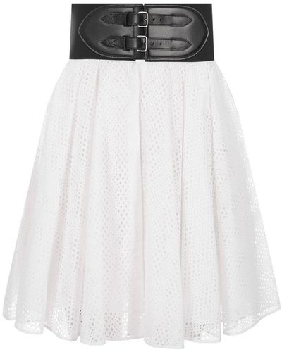 Alaïa Sangallo Short Skirt With Belt - White