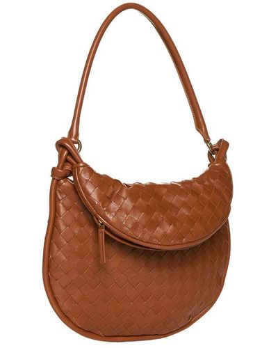 Bottega Veneta "Hobo Gemelli" Medium Shoulder Bag - Brown