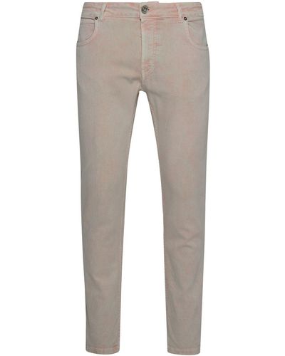 Eleventy Pink Cotton Trousers - Grey