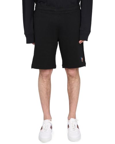 PS by Paul Smith Cotton Fleece Bermuda Shorts - Black
