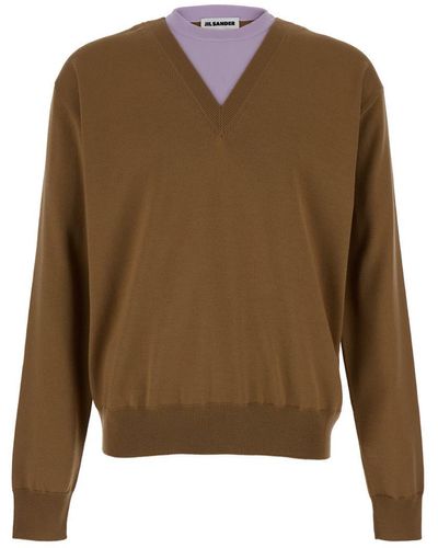 Jil Sander And Lillac Double-Neck Sweater - Brown