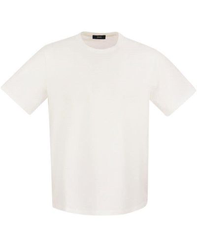 Herno Stretch Cotton Jersey T-shirt in White for Men | Lyst