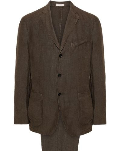 Boglioli Linen Single-Breasted Suit - Brown