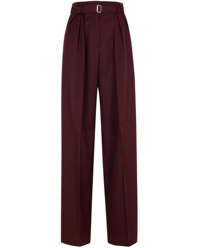 Lanvin Burgundy Wool Pants - Red