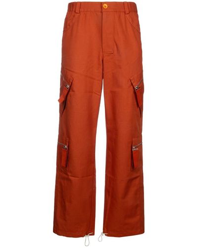 Jacquemus Multiple-pocket Detail Straight Leg Pants - Orange