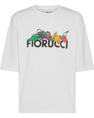 Fiorucci Cotton T-Shirt With Fruit Print And Logo - White