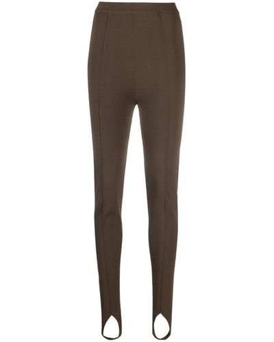 Nanushka Stirrup-cuffs High-waisted leggings - Brown