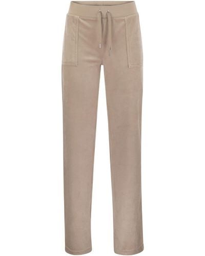 Juicy Couture Trousers With Velour Pockets - Natural