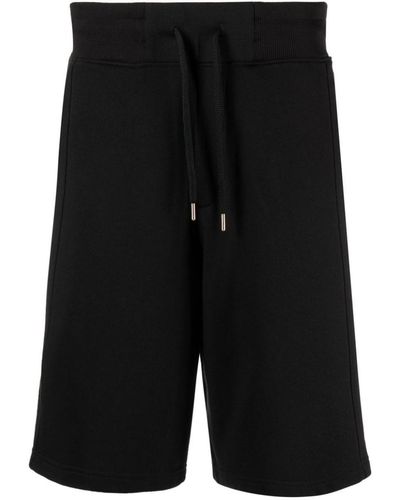 Versace Logo-appliqué Cotton Track Shorts - Black