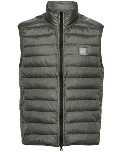 Stone Island Compass-patch Quilted Gilet - Grey