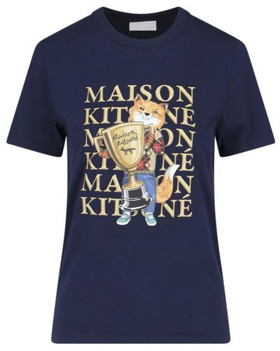 Maison Kitsuné "fox Champion" T-shirt - Blue