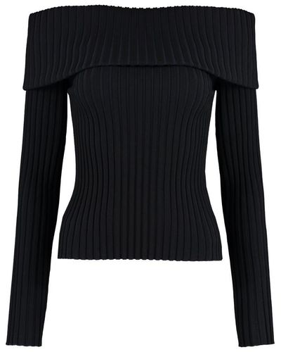 Tory Burch Off-the-shoulders Sweater - Black