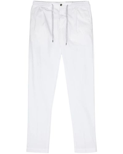 PT01 Double Dye Stretch Light Poplin Soft Jogging One Pleats Pants - White
