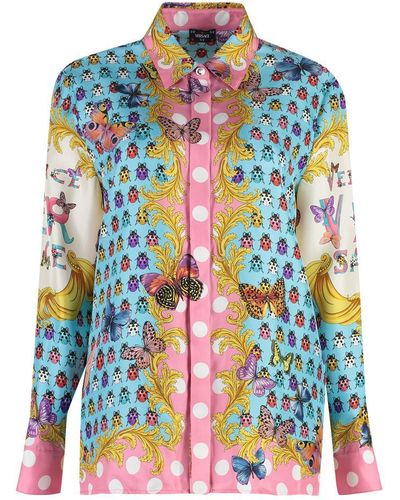 Versace Printed Silk Shirt - Multicolor