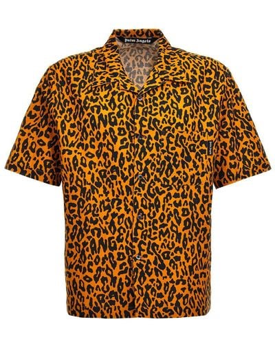 Palm Angels Cheetah Shirt, Blouse - Brown
