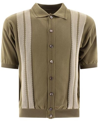 Kapital "Oyster Aloha" Knit Polo Shirt - Green