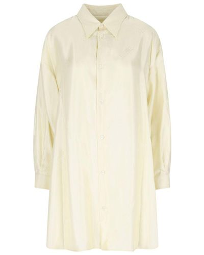 MM6 by Maison Martin Margiela Satin Shirt Dress - White