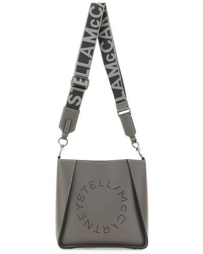 Stella McCartney Shoulder Bag With Logo - Grey