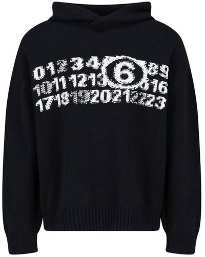 MM6 by Maison Martin Margiela Logo Cappiccio Sweater - Black