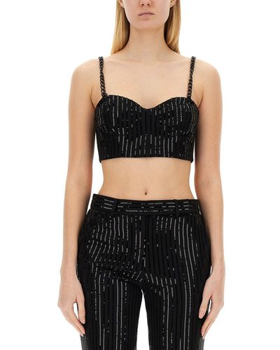 MICHAEL Michael Kors Crepe Bustier Top - Black