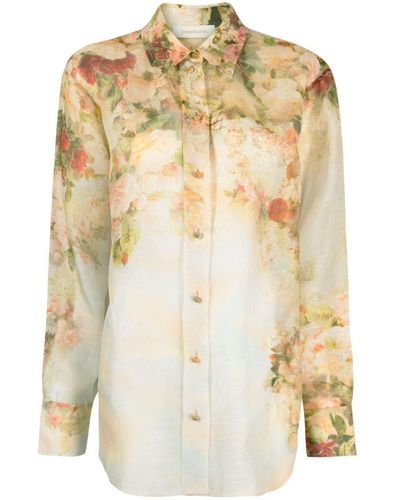 Zimmermann Luminosity Floral-print Shirt - Metallic