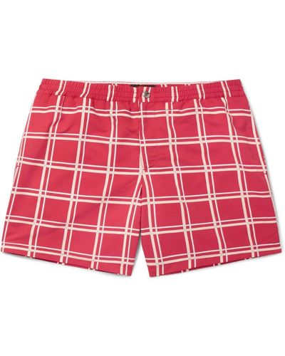 Tod's Checked Swim Shorts - Red