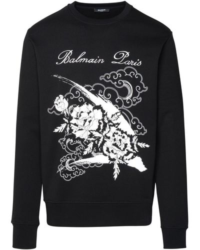 Balmain Cotton Sweatshirt - Grey