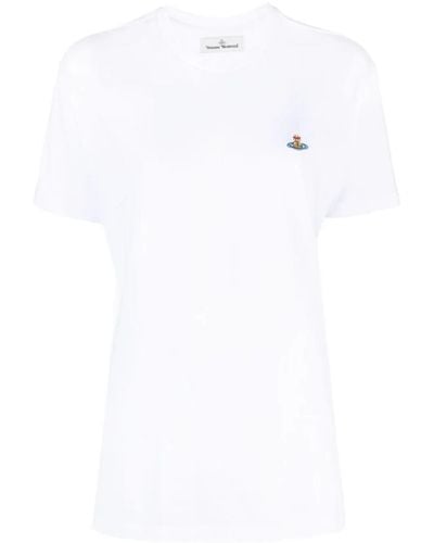 Vivienne Westwood Orb-Embroidered Cotton T-Shirt - White