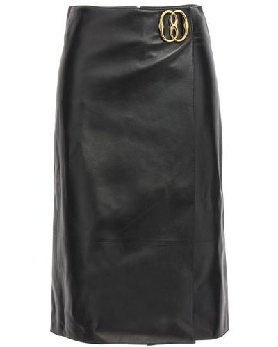 Bally Logo Leather Skirt Skirts - Black